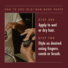 18.21 Man Made styled hair side view showing defined natural sheen benefit