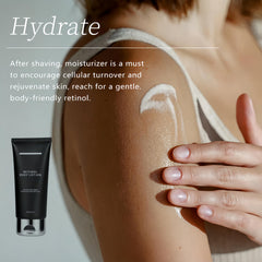 Generic brand applied to neck demonstrating firmer-looking skin benefit