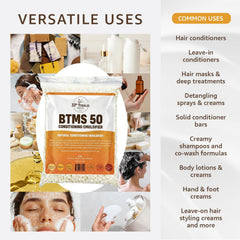 33RD PARALLEL SOAP CO. close-up of BTMS-50 pellets showing smooth texture for easy melting