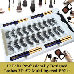 7C SEVENCROWN four tubes of magnetic eyeliner with ten pairs of lashes visible
