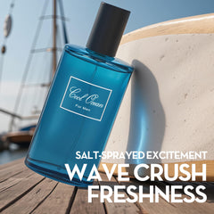 A CENTER Cool Ocean ingredients close-up with cardamom and vanilla for scent depth