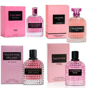 A CENTER four bottles front display showing elegant vanity appeal
