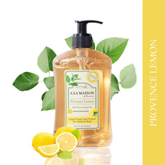 A LA MAISON creamy lather close-up demonstrating moisturizing texture