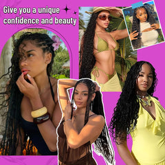 Acbhoa braids styling lifestyle model wearing boho braids showing finished look versatility