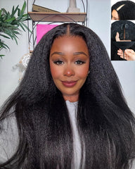 Acbhoa front view of 22-inch V-part wig showing natural hairline blend