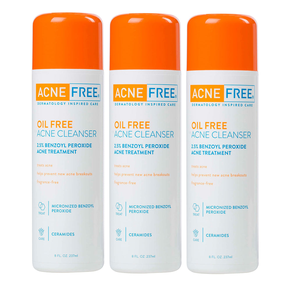 AcneFree front packaging showing 8 fl oz bottle and clear product branding for easy recognition