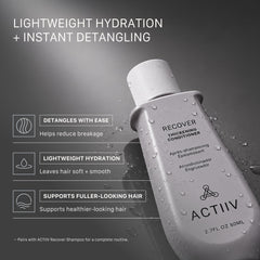 ACTIIV conditioner pour demonstration showing smooth detangling action