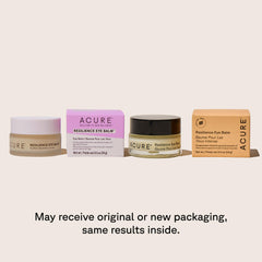 Acure eye balm cream texture close-up reveals smooth consistency for gentle hydration