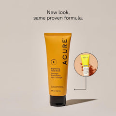 Acure scrub texture close-up revealing fine botanicals for gentle exfoliation benefit