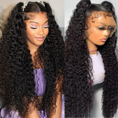 ADORHTUE front view showing water wave wig and natural hairline benefit