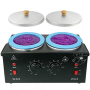 Adoture double wax warmer front view showing dual pots and compact design for efficiency