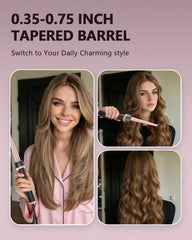 Aduarjo tapered barrel detail demonstrating variable-diameter curls and styling precision