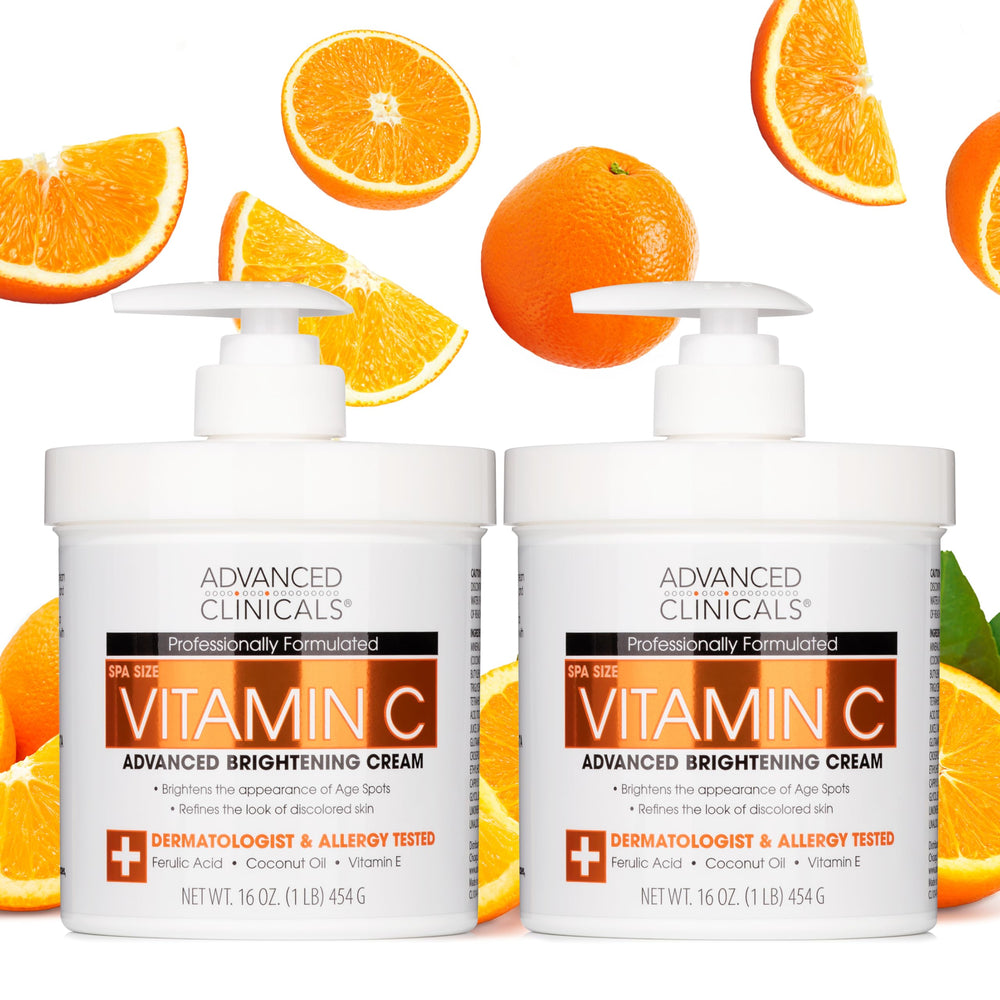 Advanced Clinicals front packaging showing product and brightening benefit
