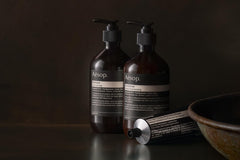Aesop botanical ingredients display showing natural extracts benefit