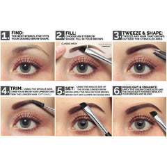 Aesthetica applying brow powder with angled brush for defined natural-looking arches