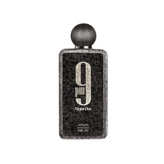 Afnan 9 PM bottle front view showing elegant design and evening appeal