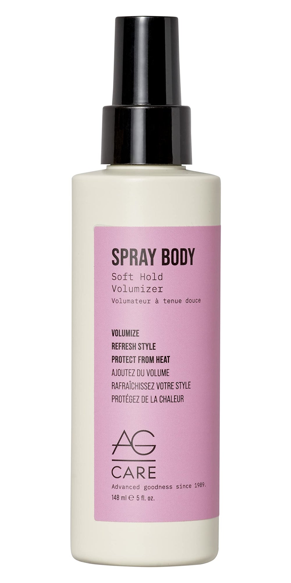 AG Care front packaging shows the volumizer bottle and labeling, promoting body