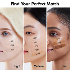 AGE20'S open compact with contouring puff demonstrating easy, precise application