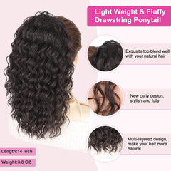 AISI BEAUTY detail of built-in combs and drawstring giving secure attachment benefit