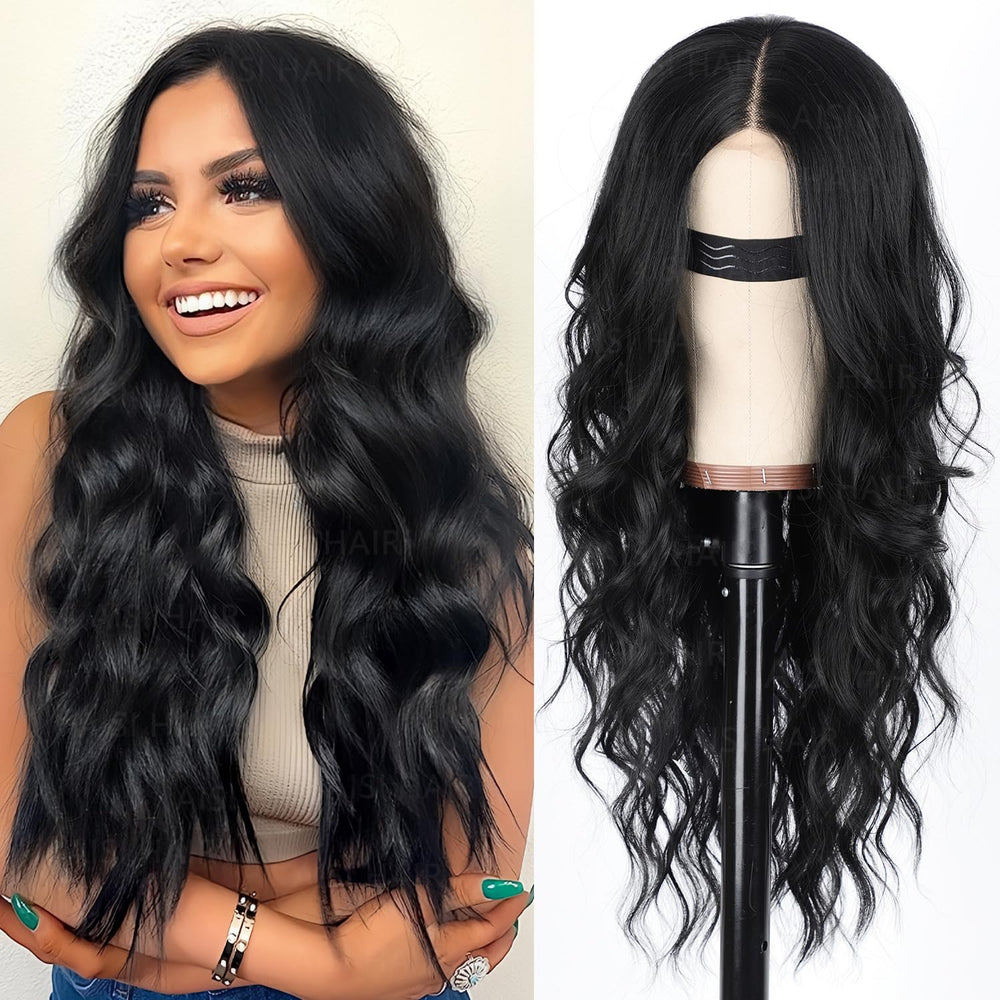 AISI HAIR front view showing lace hairline for realistic look and natural blend