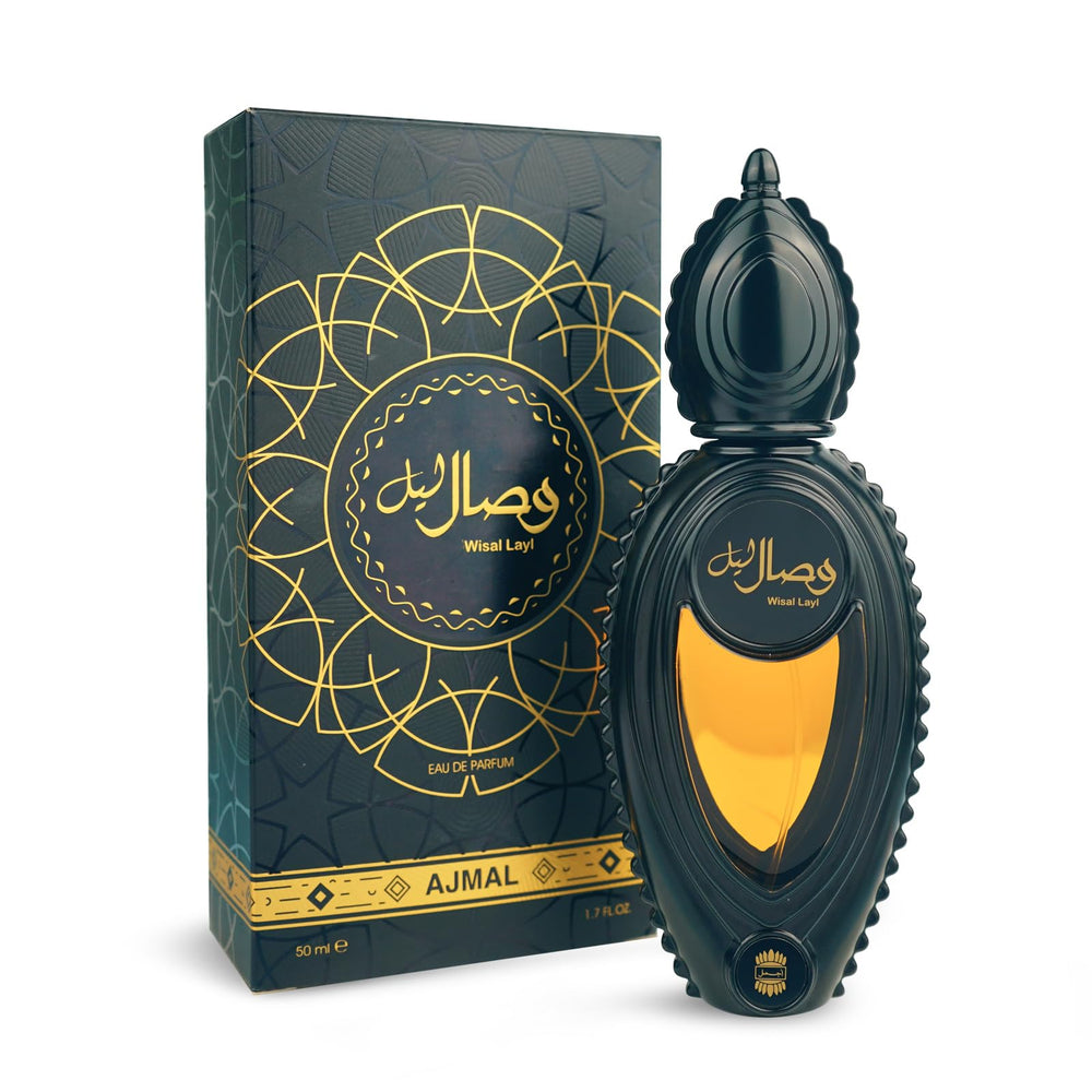 Ajmal Wisal Layl front bottle showcasing elegant design and confident presentation