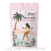 Ajoura front packaging showing 1lb unscented hard wax beads benefit easy refill