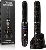 AKJ front view of cordless beard straightener showing compact design and portability