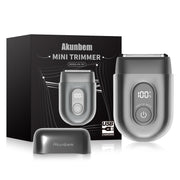 Akunbem front view foil shaver showing compact design and ergonomic grip for easy handling