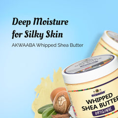 AKWAABA open jar revealing whipped shea butter texture and easy spread