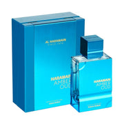 Al Haramain front bottle view showing elegant amber oud aqua Dubai packaging and premium finish