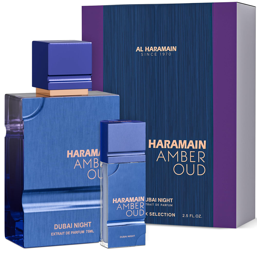 Al Haramain bottle front view showing elegant amber-oud packaging and luxury impression