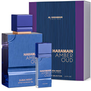Al Haramain bottle front view showing elegant amber-oud packaging and luxury impression