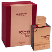 Al Haramain front bottle showing amber glass and elegant label for confident wear