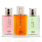 Al‑Rehab bundle front packaging showing three 50ml bottles and gift readiness benefit