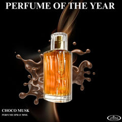 Al‑Rehab Choco Musk Marshmallow bottle side view showing playful strawberry-marshmallow benefit