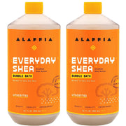 Alaffia front packaging showing unscented two-pack and clear product benefits