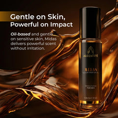 ALCEMÍSTÉ label close-up displaying androstenone blend and ingredient clarity for effect