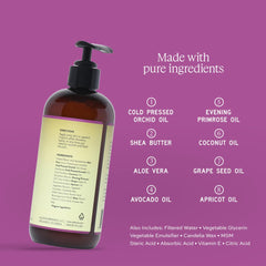 Aleavia close-up of lotion texture, highlights lightweight moisturizing finish