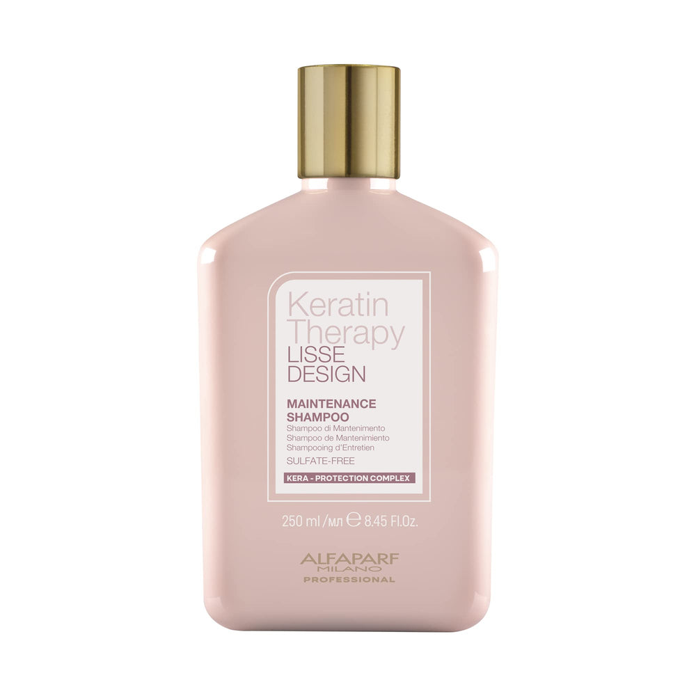 ALFAPARF MILANO front packaging showing sleek bottle and branding benefit: professional finish