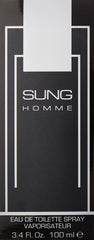 Alfred Sung Homme side label highlighting brand and fragrance concentration details