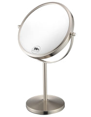 ALHAKIN front-facing tabletop mirror showing dual sides and clarity benefit