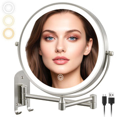 ALHAKIN front view wall-mounted mirror showing full 9-inch clarity benefit
