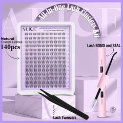 ALICE close-up of clear-band lash clusters highlighting natural look
