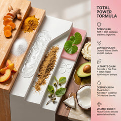 Alicemera walnut shell scrub texture close-up illustrating gentle exfoliating particles