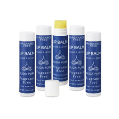 ALIDA PURE front packaging showing five unscented lip balms and product benefit hydration