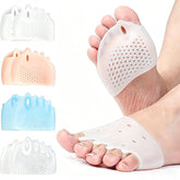 Alignura front view of four-pair pack showing compact reusable toe sleeves for convenience
