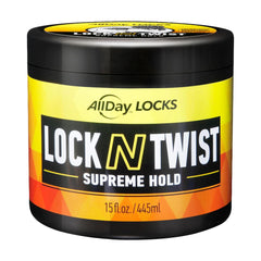 AllDay Locks jar front view showing label and 15 oz size for salon value