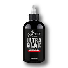 Allegory Ultra BLAK front bottle view showing clear PET packaging and label benefits