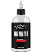 Allegory bottle front view showing clear white ink and label, professional reliability