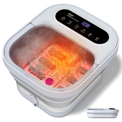 ALLJOY foot spa front view showing compact heated basin and controls